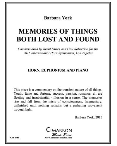 Memories of Things both Lost and Found — Barbara York