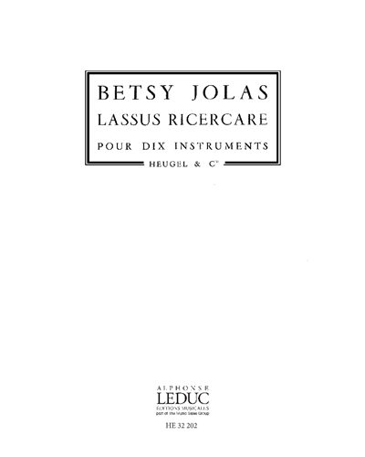 Lassus Ricercare — Betsy Jolas