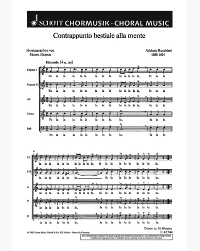 Contrappunto bestiale alla mente — Adriano Banchieri