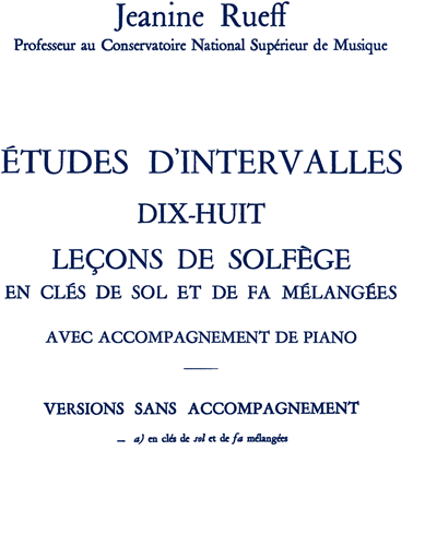 18 Leçons de solfège: Études d'intervalles — Jeanine Rueff