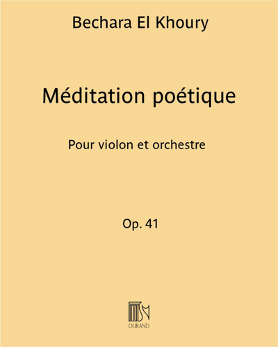 Méditation poétique, op. 41 — Bechara El Khoury