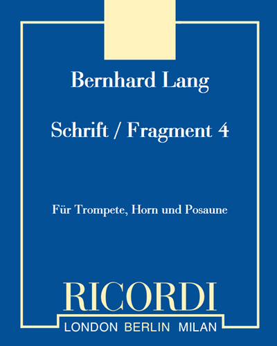 Schrift / Fragment 4 — Bernhard Lang