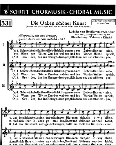 Die Gaben schöner Kunst — 贝多芬