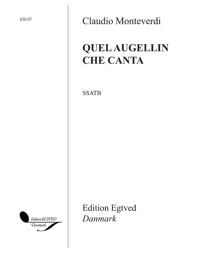 Quel augellin che canta, op. 117 — 蒙特威尔第