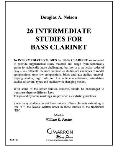 Twenty-six Intermediate Studies for Bass Clarinet — William Pardus