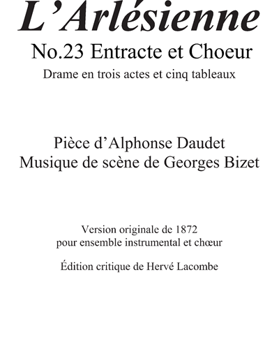 L'Arlésienne: Entr´acte et choeur — 比才
