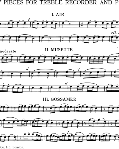 First Study Pieces for Treble Recorder and Piano — 埃德蒙·鲁布拉