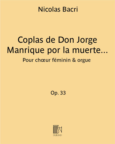 Coplas de Don Jorge Manrique por la muerte de su padre, op. 33 no. 2b — 尼古拉·巴克里