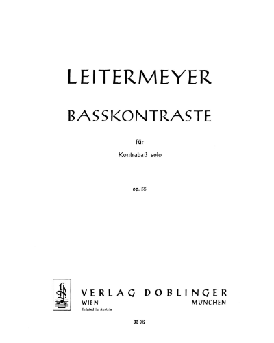 Baßkontraste, op. 55 — Fritz Leitermeyer