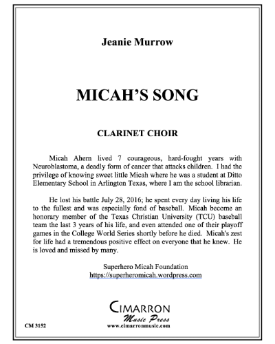 Micah's Song — Jeanie Murrow