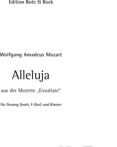 Alleluja (from 'Exsultate') — Wolfgang Amadeus Mozart