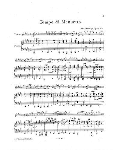 Tempo di Menuetto (No. 3 from 'Romances intimes, op. 38') — Leevi Madetoja