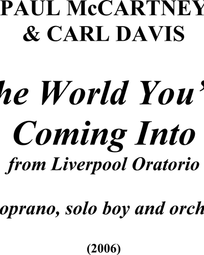 The World You're Coming Into — Carl Davis