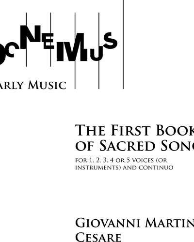 The First Book of Sacred Songs — Giovanni Martino Cesare