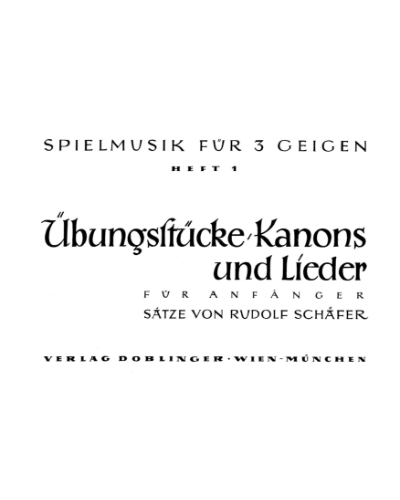 Music for 3 Violins, Book 1 — Rudolf Schäfer