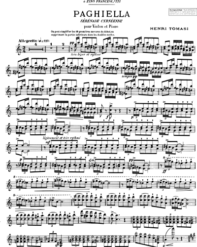 Paghiella (Sérénade Cyrnéenne) — Henri Tomasi