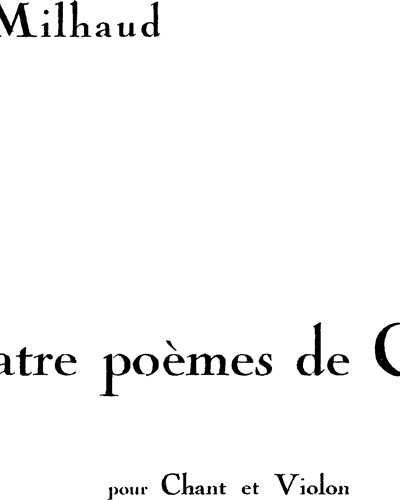 Four Poems of Catullus, op. 80 — 米约