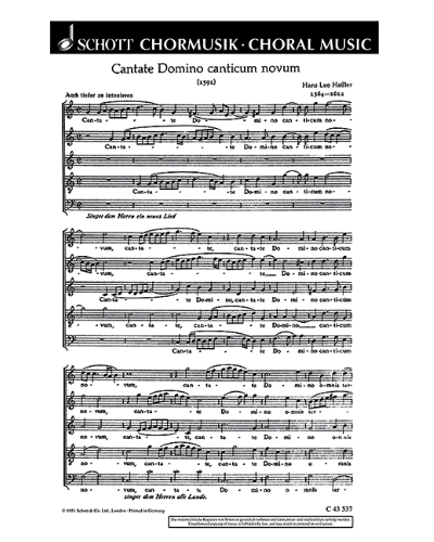Cantate Domino canticum novum — Hans Leo Hassler