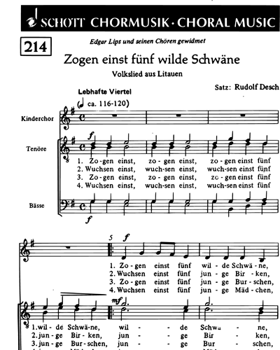 Zogen einst fünf wilde Schwäne — Rudolf Desch