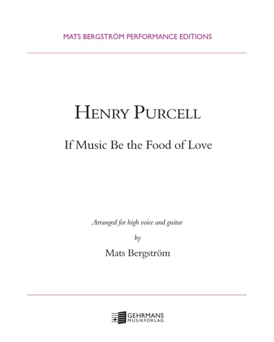 If music be the food of love — 普赛尔