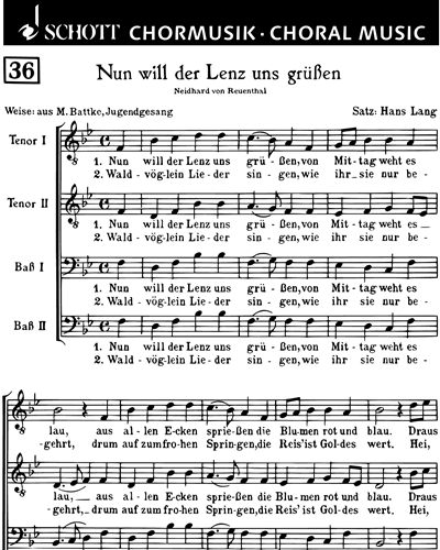 Nun will der Lenz uns grüßen — Hans Lang