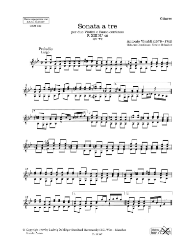 Trio Sonata in G minor, op. 5/6, RV 72 — 维瓦尔第