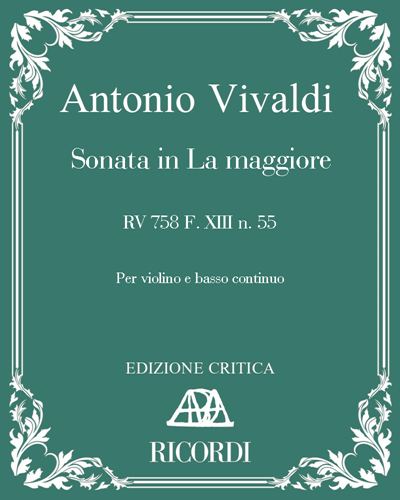 Sonata in La maggiore RV 758 F. XIII n. 55 — Antonio Vivaldi