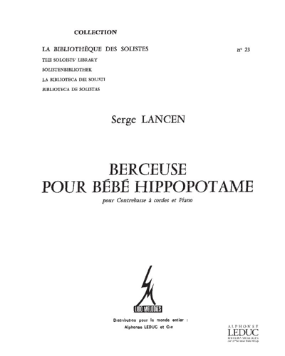 Berceuse pour bébé hippopotame — Serge Lancen