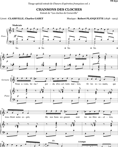 Chanson des cloches — Robert Planquette