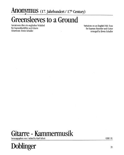 Greensleeves to a Ground — 佚名