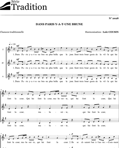 Dans Paris y-a-t-une brune — Loïc Cousin