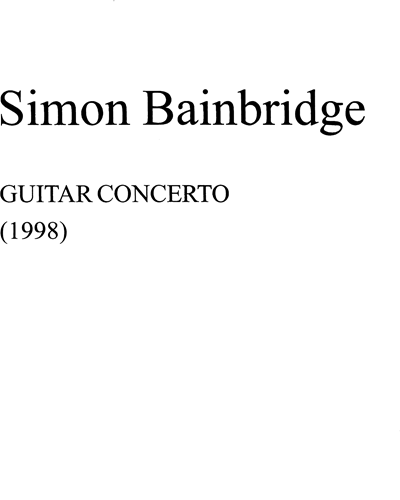 Guitar Concerto — Simon Bainbridge