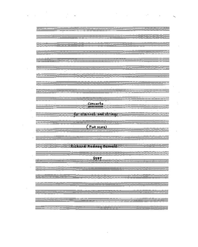 Clarinet Concerto — 理查德·罗德尼·贝内特