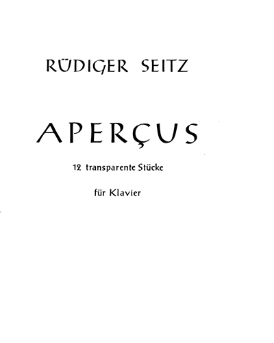 Aperçus — Rüdiger Seitz