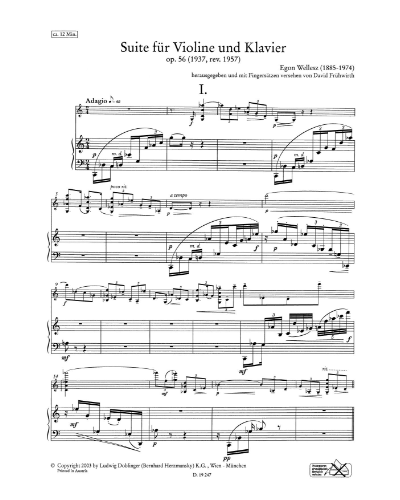 Suite, op. 56 [1937 Version, Revised 1957 & 2007] — 埃贡·韦勒斯