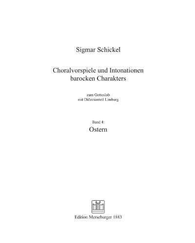 Chorale Preludes and Intonations in the Baroque Style, Vol. 4: Easter — Sigmar Schickel