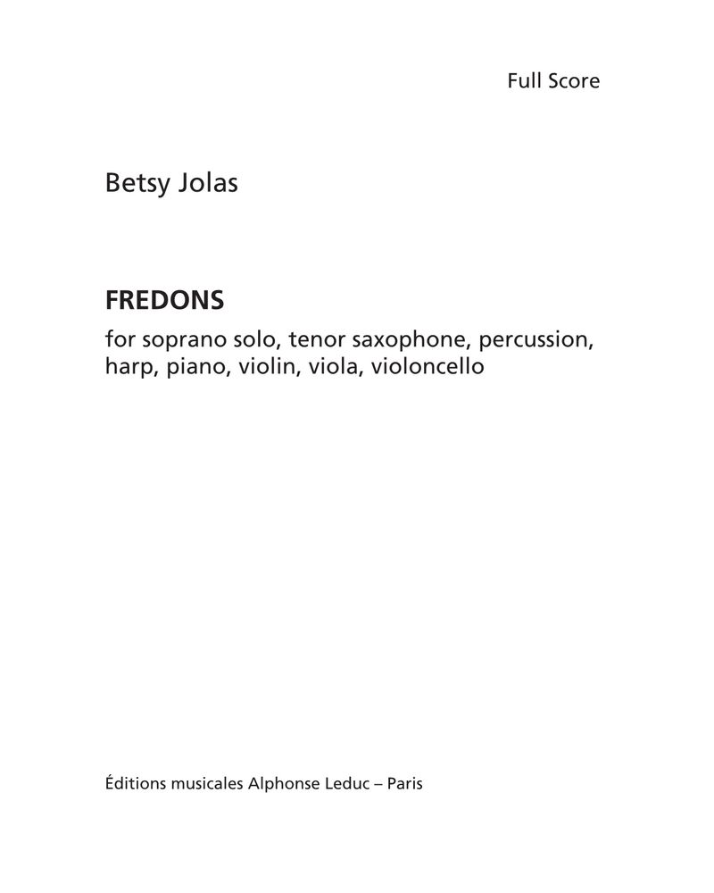 Fredons — Betsy Jolas