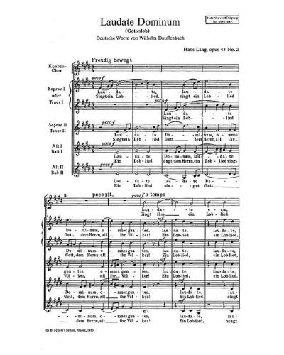 Laudate Dominum — Hans Lang
