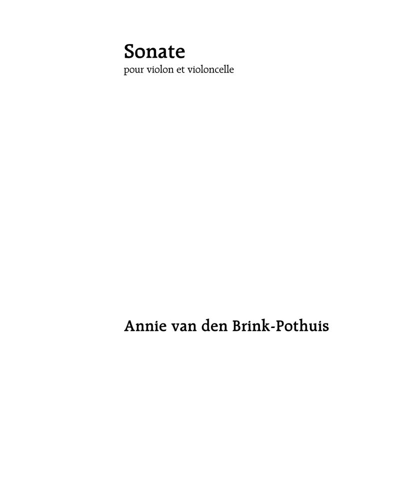 Sonata — Annie van den Brink-Pothuis