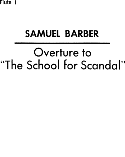 Overture to 'The School for Scandal', op. 5 — 巴伯