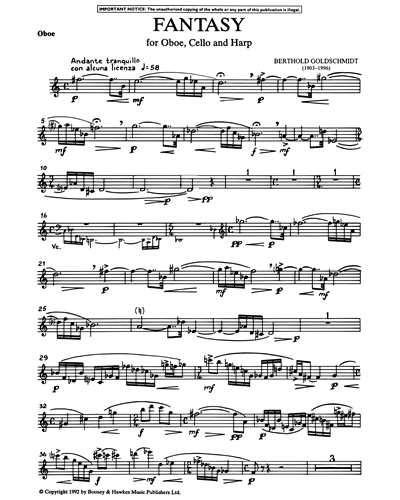 Fantasy for Oboe, Cello & Harp — Berthold Goldschmidt