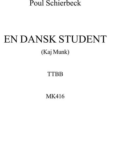 En dansk student — Poul Schierbeck