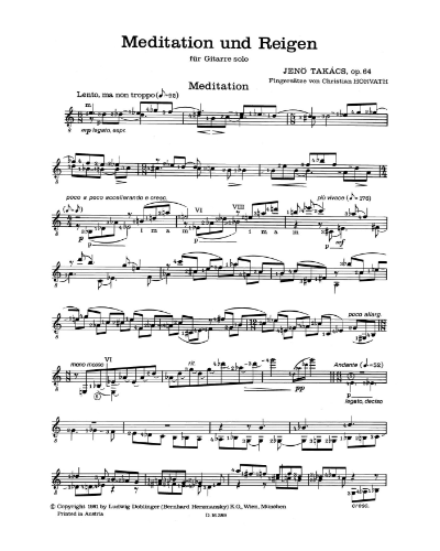 Meditation und Reigen, op. 64 — Jenő Takács