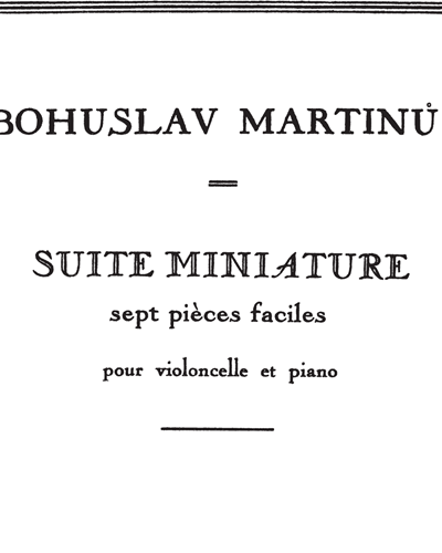 Suite Miniature No. 5 — Bohuslav Martinů