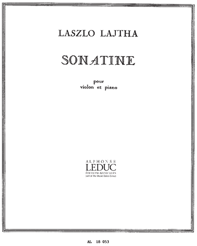 Sonatine for Violin and Piano, op. 13 — László Lajtha