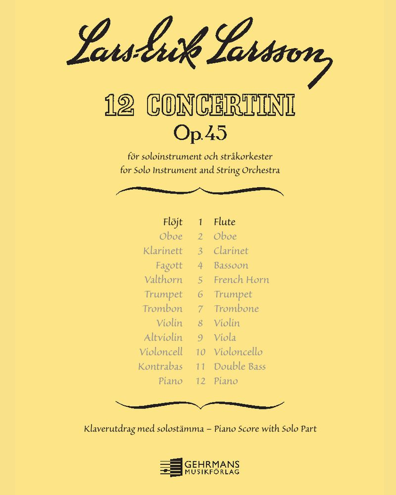 Concertino No. 1, op. 45 no. 1 — Lars-Erik Larsson