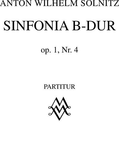 Symphony in B major, op. 1 no. 4 — Anton Wilhelm Solnitz