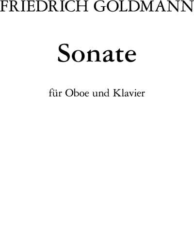 Sonate für Oboe und Klavier — Friedrich Goldmann