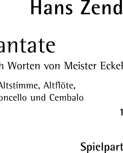 Kantate nach Worten von Meister Eckehart — Hans Zender
