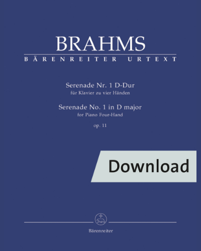 Serenade für Klavier zu vier Händen no. 1 D-Dur op. 11 — Johannes Brahms